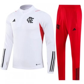 CR Flamengo Quarter Zip Tränings Sweatshirtställ 2023-24 Vit
